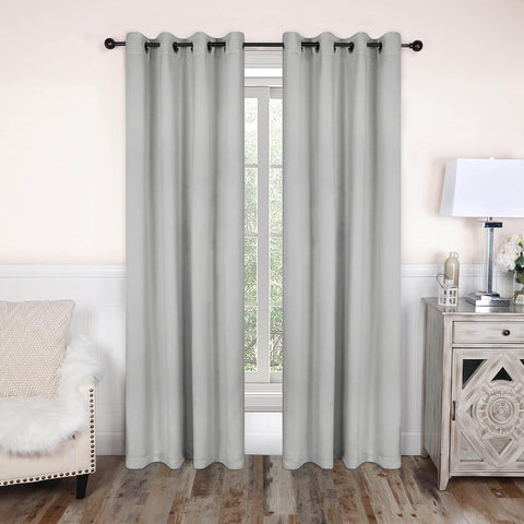Blackout Curtains Rod Pocket Solid Room Darkening Set of 2