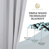 Rod Pocket Room Darkening Solid Blackout Curtains, Set of 2