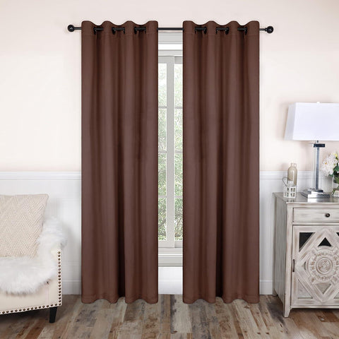 Blackout Curtains Rod Pocket Solid Room Darkening Set of 2