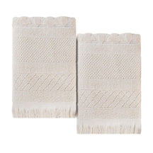 Rolla Cotton Geometric Jacquard Plush Absorbent Bath Sheet Set of 2