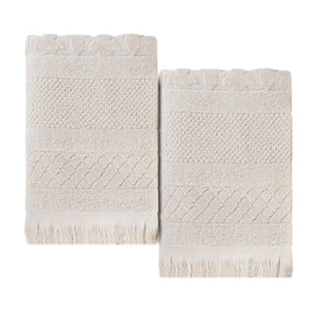 Rolla Cotton Geometric Jacquard Plush Absorbent Bath Sheet Set of 2
