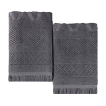 Rolla Cotton Geometric Jacquard Plush Absorbent Bath Sheet Set of 2