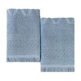 Rolla Cotton Geometric Jacquard Plush Absorbent Bath Sheet Set of 2