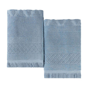 Rolla Cotton Geometric Jacquard Plush Absorbent Bath Sheet Set of 2