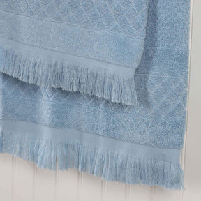 Rolla Cotton Geometric Jacquard Plush Absorbent Bath Sheet Set of 2