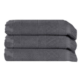 Rolla Cotton Geometric Jacquard Plush Absorbent Bath Towel Set of 3