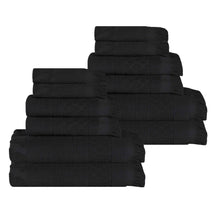 Rolla Cotton Geometric Jacquard Plush Soft Absorbent 12 Piece Towel Set