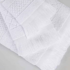 Rolla Cotton Geometric Jacquard Plush Soft Absorbent 3 Piece Towel Set