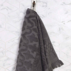 Rolla Cotton Geometric Jacquard Plush Soft Absorbent 6 Piece Towel Set