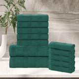 Roma Cotton Ribbed Textured Soft Absorbent 12 Piece Assorted Towel Set
