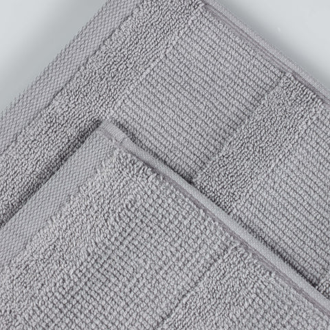 Roma Cotton Ribbed Textured Soft Absorbent 12 Piece Assorted Towel Set