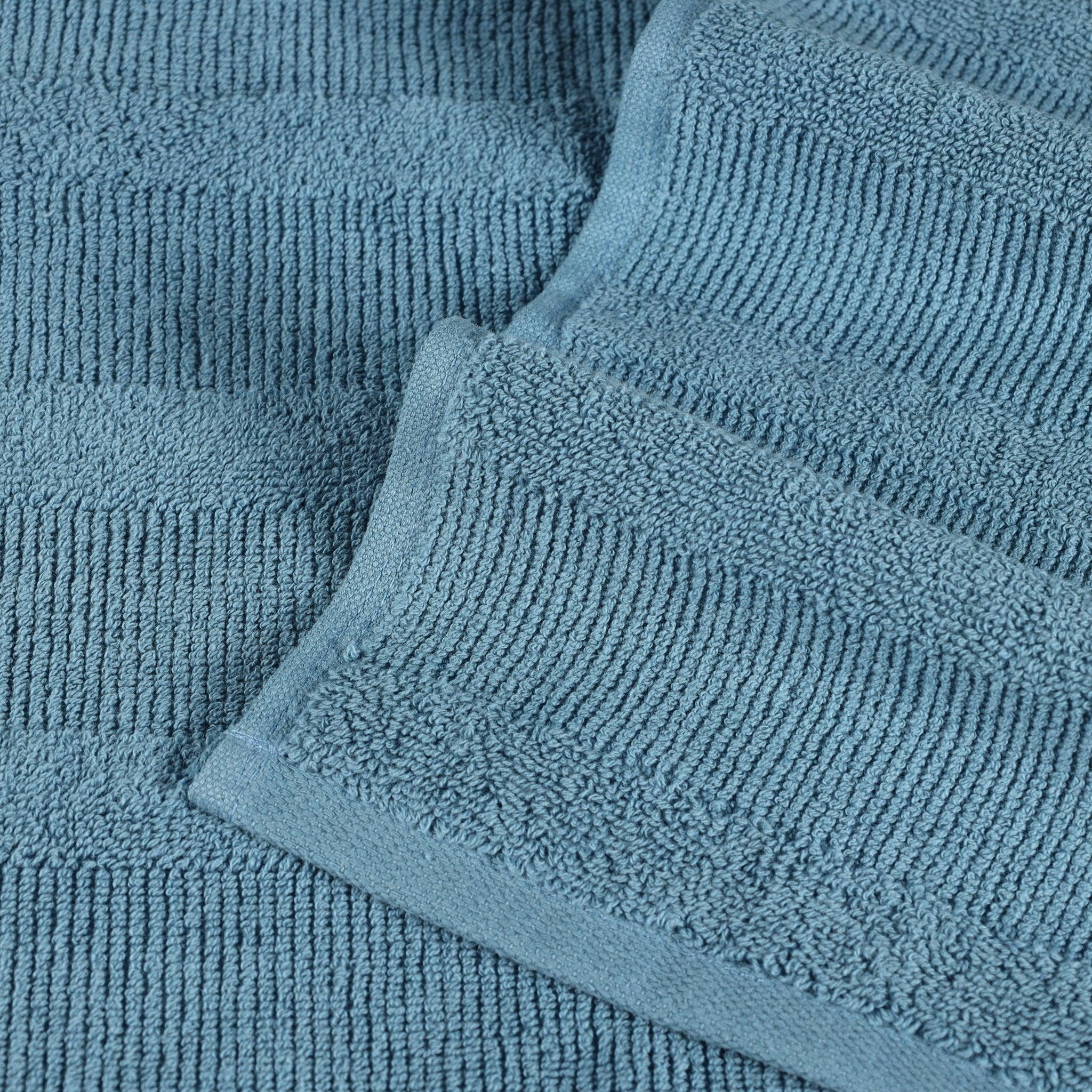 Roma Cotton Ribbed Textured Soft Absorbent 3 Piece Assorted Towel Set