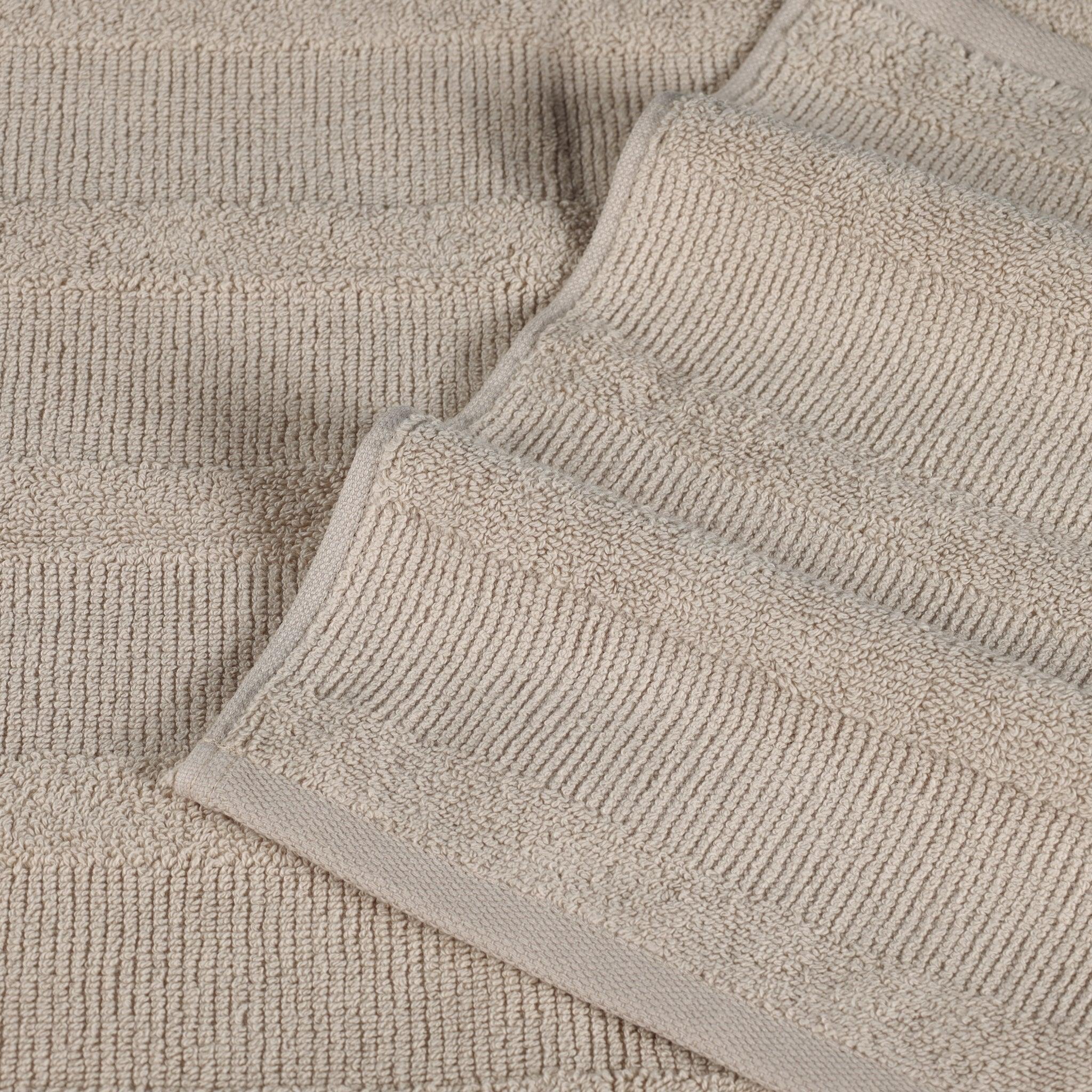 Roma Cotton Ribbed Textured Soft Absorbent 3 Piece Assorted Towel Set