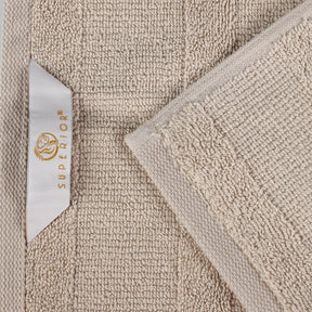 Roma Cotton Ribbed Textured Soft Absorbent 3 Piece Assorted Towel Set