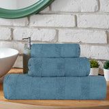 Roma Cotton Ribbed Textured Soft Absorbent 3 Piece Assorted Towel Set