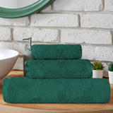 Roma Cotton Ribbed Textured Soft Absorbent 3 Piece Assorted Towel Set