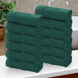 Roma Cotton Ribbed Textured Soft Face Towels/ Washcloths, Set of 12