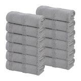 Roma Cotton Ribbed Textured Soft Face Towels/ Washcloths, Set of 12