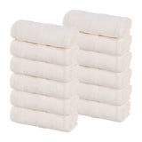 Roma Cotton Ribbed Textured Soft Face Towels/ Washcloths, Set of 12