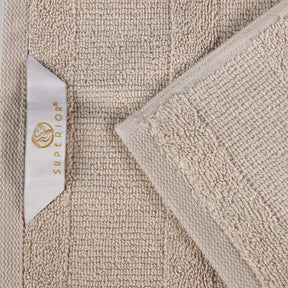 Roma Cotton Ribbed Textured Soft Face Towels/ Washcloths, Set of 12