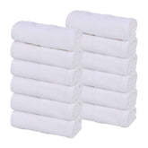 Roma Cotton Ribbed Textured Soft Face Towels/ Washcloths, Set of 12