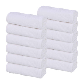 Roma Cotton Ribbed Textured Soft Face Towels/ Washcloths, Set of 12