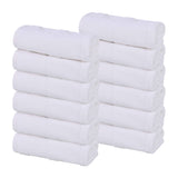 Roma Cotton Ribbed Textured Soft Face Towels/ Washcloths, Set of 12