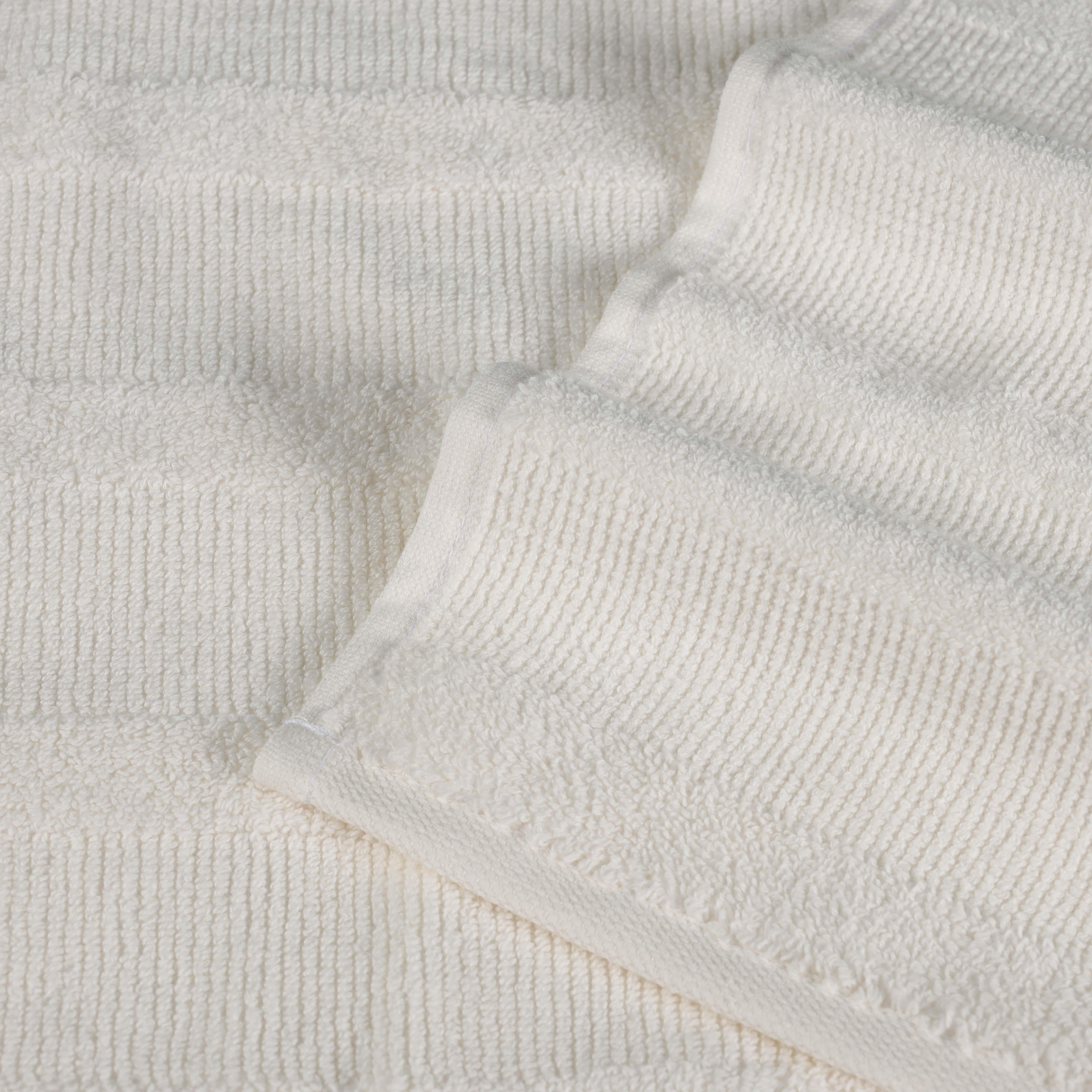 Roma Cotton Ribbed Textured Soft Face Towels/ Washcloths, Set of 12