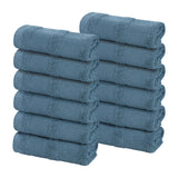 Roma Cotton Ribbed Textured Soft Face Towels/ Washcloths, Set of 12