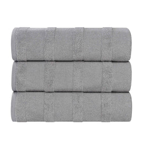 Roma Cotton Ribbed Textured Soft Highly Absorbent Bath Towel Set of 3