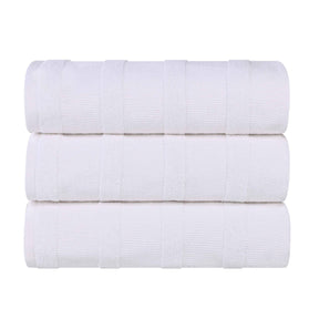 Roma Cotton Ribbed Textured Soft Highly Absorbent Bath Towel Set of 3