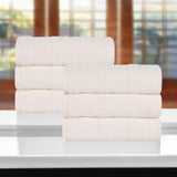 Roma Cotton Ribbed Textured Soft Highly Absorbent Hand Towel Set of 6