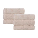 Roma Cotton Ribbed Textured Soft Highly Absorbent Hand Towel Set of 6