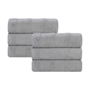 Roma Cotton Ribbed Textured Soft Highly Absorbent Hand Towel Set of 6
