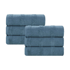 Roma Cotton Ribbed Textured Soft Highly Absorbent Hand Towel Set of 6