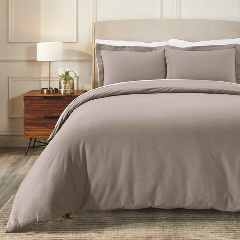 100% Cotton Flannel Solid Fuzzy Warm Duvet Cover Set