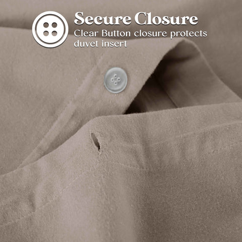 100% Cotton Flannel Solid Fuzzy Warm Duvet Cover Set