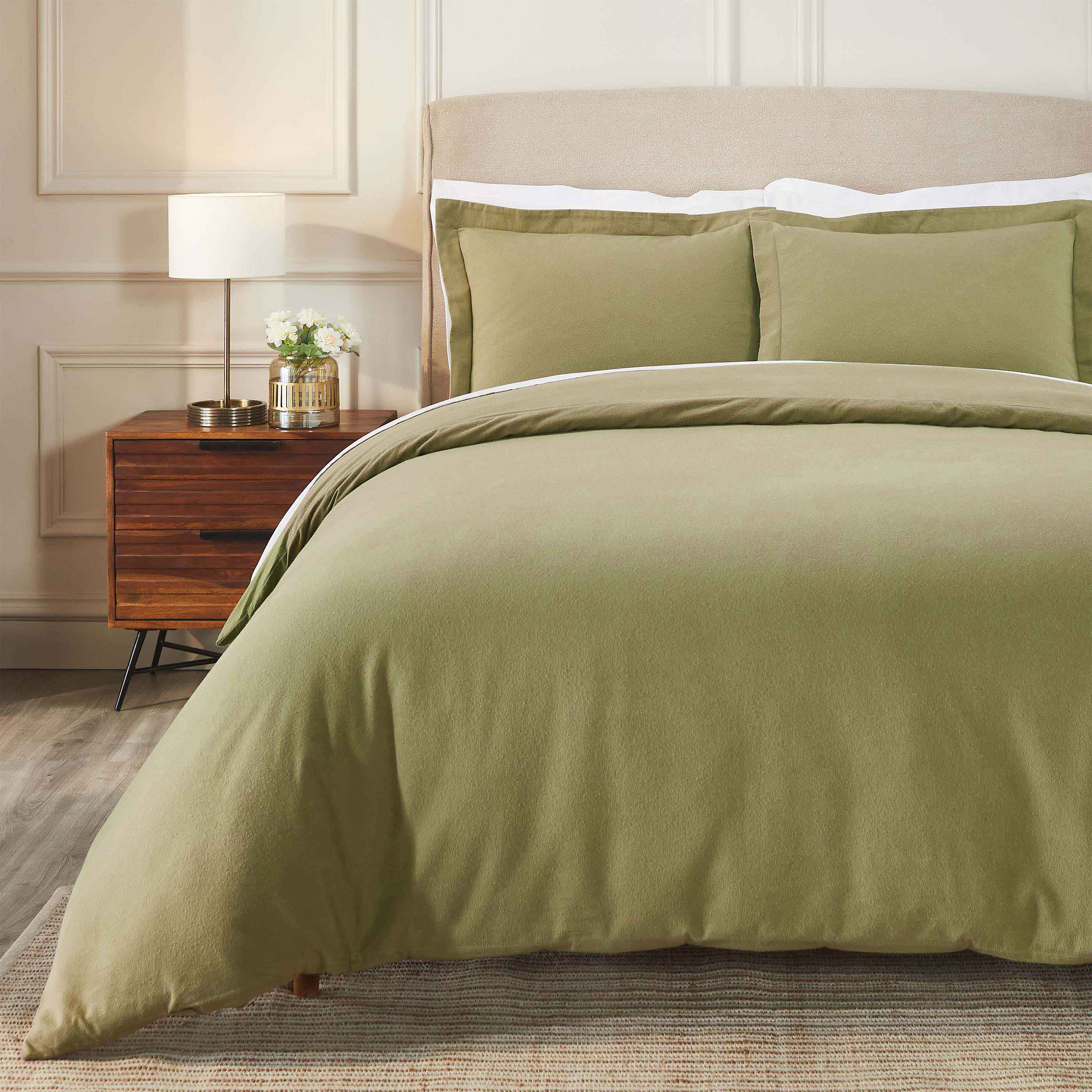 Rome Flannel Cotton Fuzzy Warm Solid Duvet Cover Set