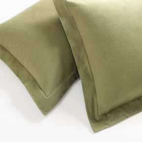 Rome Flannel Cotton Fuzzy Warm Solid Duvet Cover Set