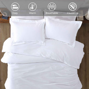 Rome Flannel Cotton Fuzzy Warm Solid Duvet Cover Set