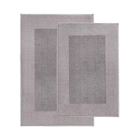 Rome Modern Non-Slip Machine Washable Bathroom Bath Rug Set
