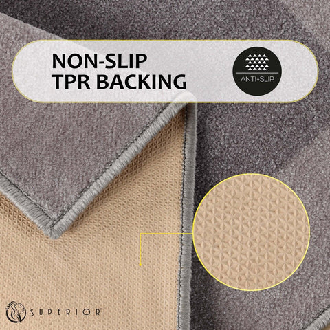 Rome Modern Non-Slip Machine Washable Bathroom Bath Rug Set