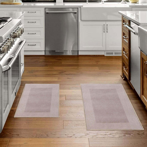 Rome Modern Non-Slip Machine Washable Bathroom Bath Rug Set