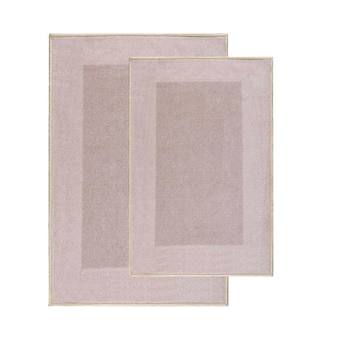 Rome Modern Non-Slip Machine Washable Bathroom Bath Rug Set