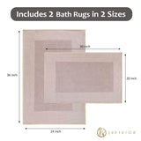 Rome Modern Non-Slip Machine Washable Bath Rug Set