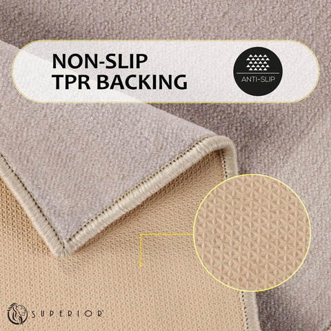 Rome Modern Non-Slip Machine Washable Bathroom Bath Rug Set
