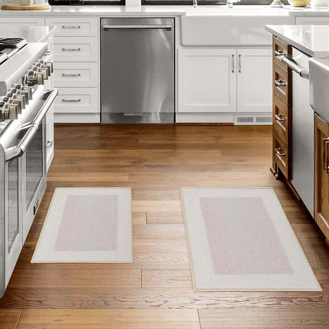 Rome Modern Non-Slip Machine Washable Bathroom Bath Rug Set