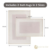Rome Modern Non-Slip Machine Washable Bath Rug Set