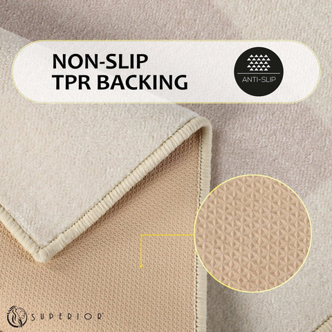 Rome Modern Non-Slip Machine Washable Bathroom Bath Rug Set
