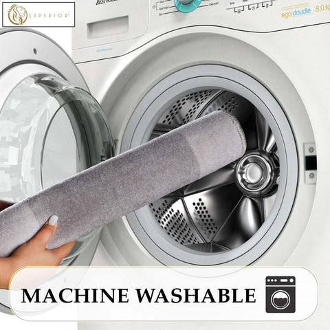 Rome Modern Non-Slip Machine Washable Bathroom Bath Rug Set